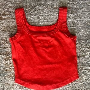 Madewell Orange Ribbed Tank Top